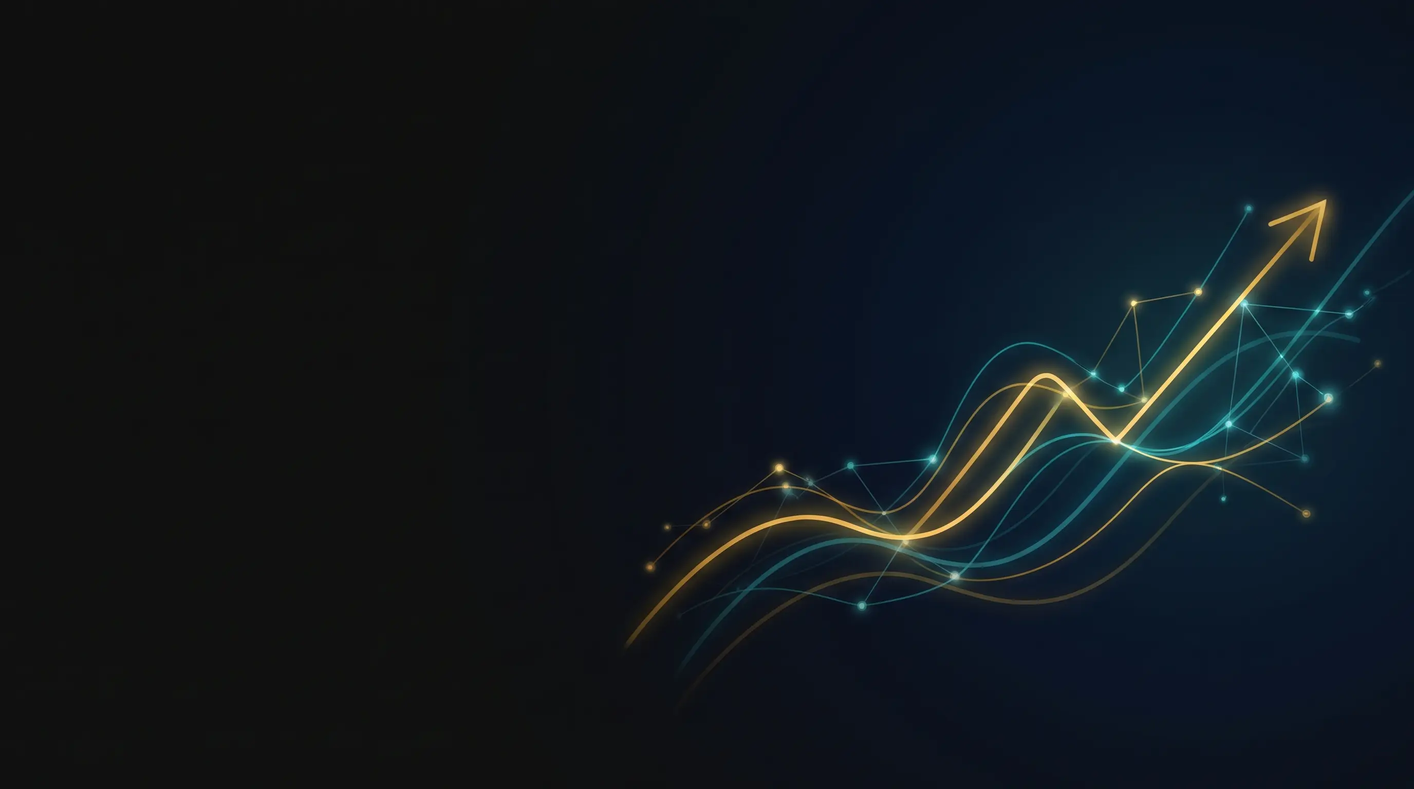 Gold and teal rising growth chart artwork for TIM performance marketing in South Africa